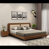 Trueliving Luxurious New designer Light masterbed Laminated Finish & PU Finish 6Ft *6Ft *1Ft